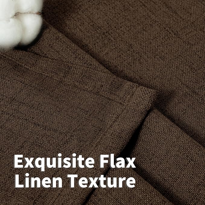 YoungsTex Brown Linen Curtains 90 Inches Length - Image 4