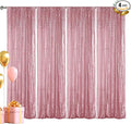 Hahuho Rose Pink Sequin Backdrop Curtain, Banquet Decoration（4 Panels, 2FT x 8FT by Hahuho