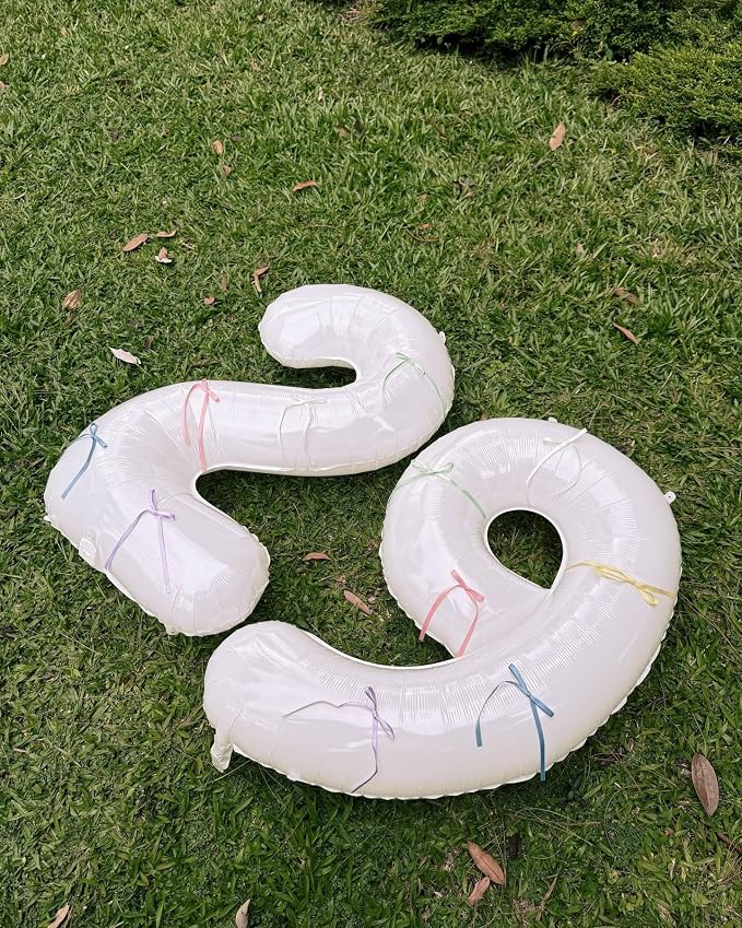 0 Balloon - White Birthday Number Balloons, 40 Inch Decorations Men Women | - Image 4