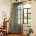 Sutuo Home Olive Green Boho Curtains 108 inches Long, Crochet Lace Sheer by SutuoHome