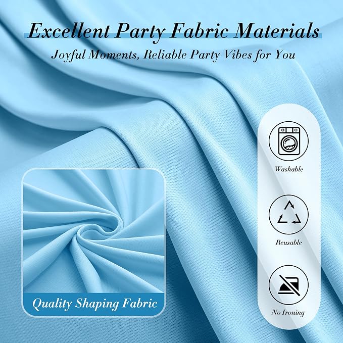 20 ft x 10 ft Wrinkle Free Baby Blue Backdrop Curtains - Image 7