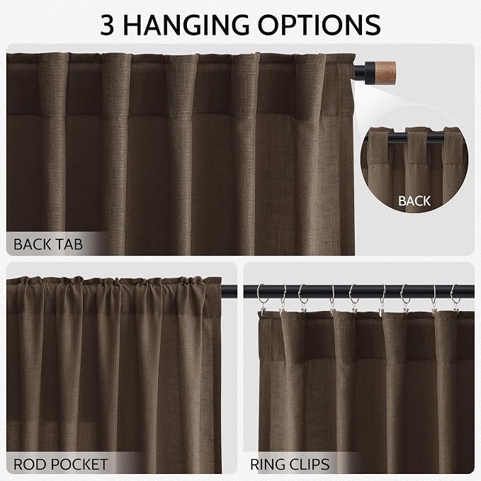 Chocolate Curtains 63 Inches Long 2 Panel Sets - Image 3