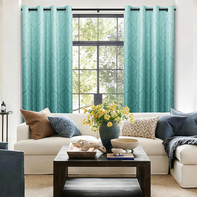 DWCN Teal Blackout Curtains for Bedroom 96 Inch Long - Image 2