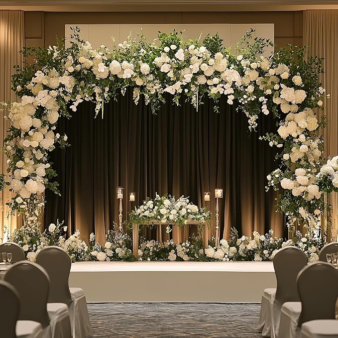 Black Backdrop Curtain for Parties Backdrop Drapes, 6 Panel 5x10FT - Image 5