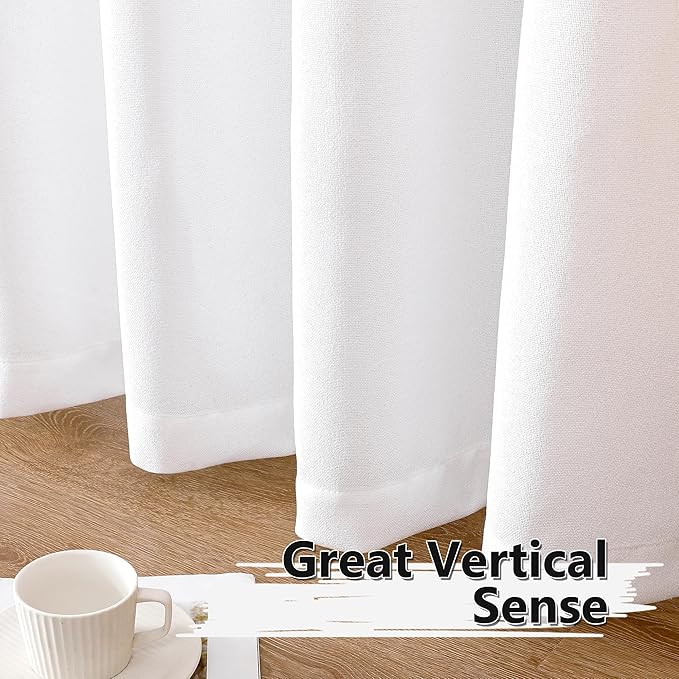 Tollpiz Short Linen Tier Curtains Rod Pocket Semi Sheer Half Kitchen Curtain - Image 4