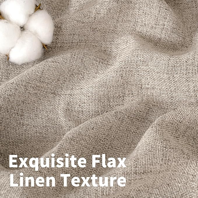 YoungsTex Oatmeal Linen Kitchen Curtains 36 Inches Long - Image 4