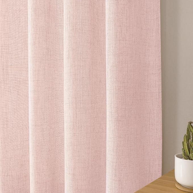 Tollpiz Short Linen Tier Curtains Rod Pocket Semi Sheer Half Kitchen Curtain - Image 8