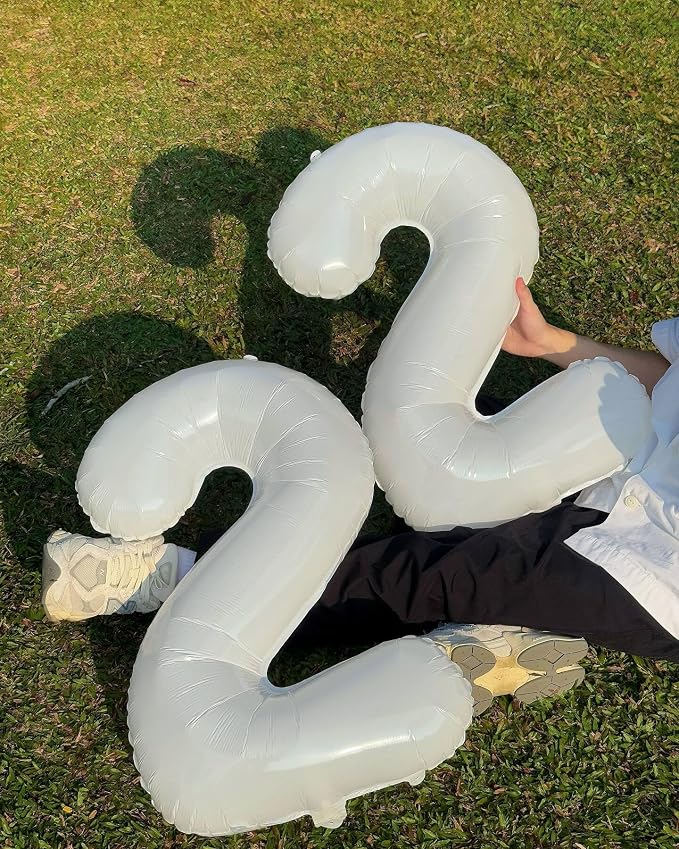 1 Balloon - White Birthday Number Balloons, 40 Inch Decorations Men Women | - Image 4