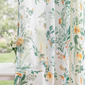 MYSKY HOME Green Sheer Floral Curtains 90 Inch Length by MYSKYHOME