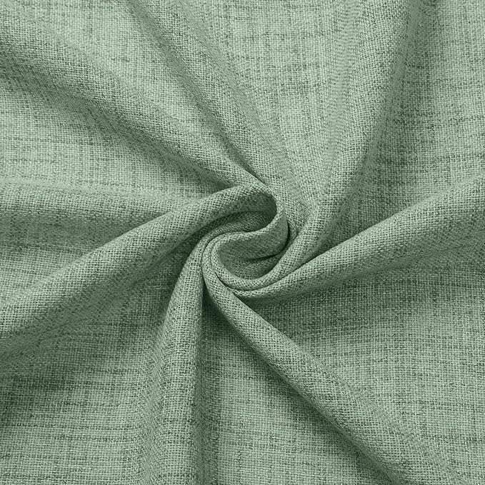 Tollpiz Short Linen Curtain Living Room Rod Pocket Semi Sheer Curtains Burlap - Image 9