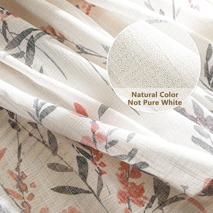 MYSKY HOME Floral Sheer Curtains - Image 5