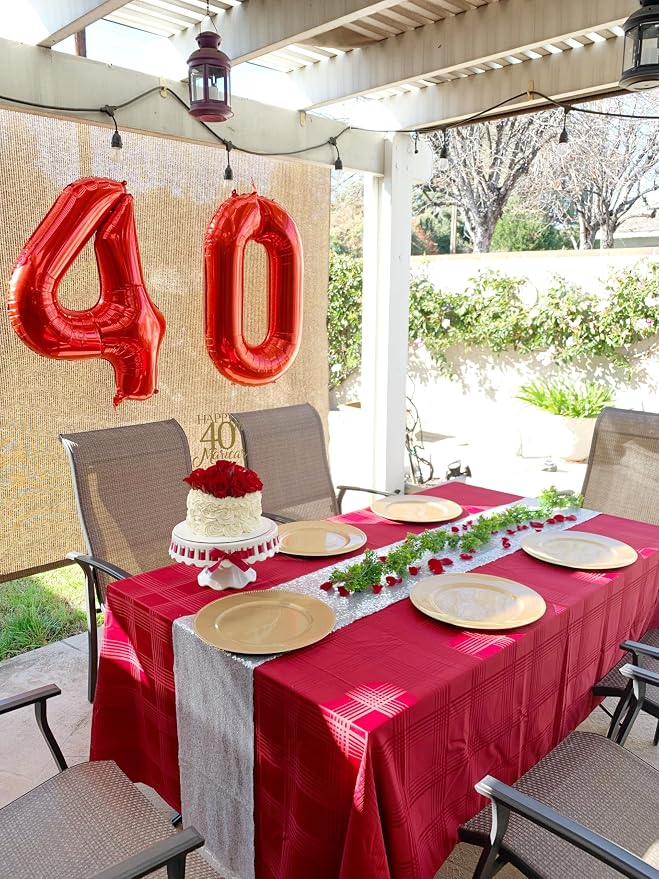 4 Balloon Numbers Birthday Decorations, 40In Red Balloons - Image 4
