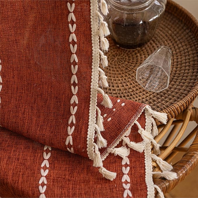 Sutuo Home Boho Linen Curtains for Living Room Dining Room, Farmhouse Light - Image 8