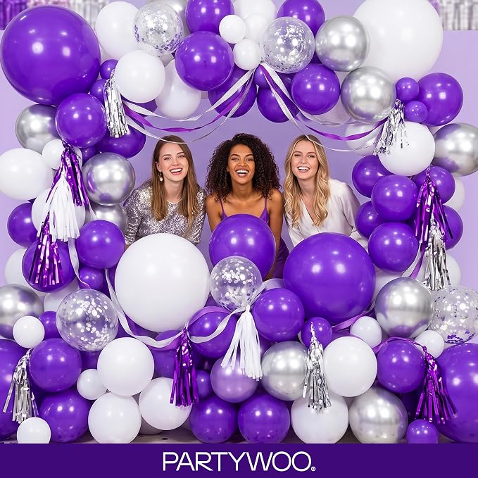 PartyWoo Dark Purple Balloons 123pcs Royal Purple Color 18 12 10 5 Inch | 18 12 - Image 6