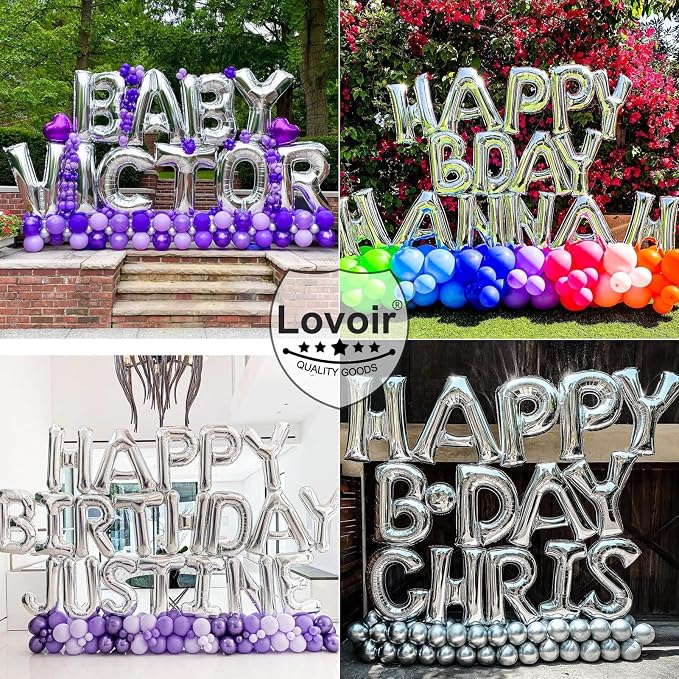 Lovoir 40 Inch Large Silver Letter S Balloons Big Size Jumbo Mylar Foil Helium - Image 6