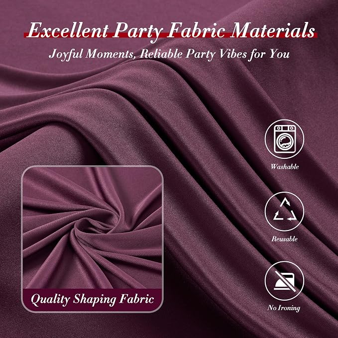 10 ft x 10 ft Wrinkle Free Maroon Backdrop Curtain - Image 6