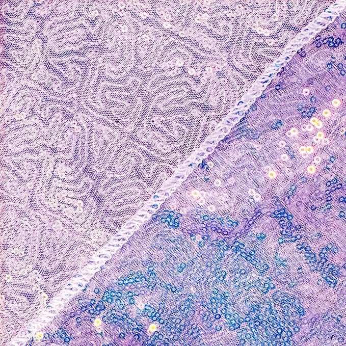 Sugargirl Mermaid Lavender Sequin Backdrop Curtain 4 Panels 2FTx8FT Glitter - Image 8