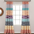 Lush Decor Bohemian Stripe Window Curtain Panels, Pair 52" W x 84" L Fuchsia & by LushDecor