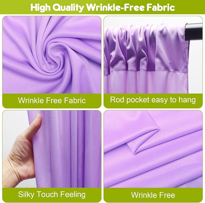Lavender Purple Backdrop Curtain Drapes - Image 3