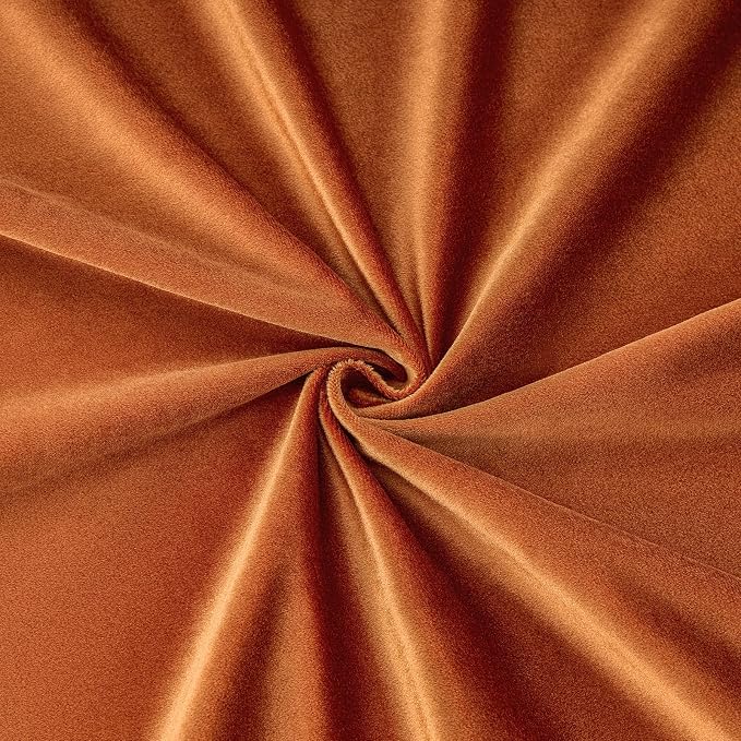 Velvet Burnt Orange Blackout Curtains 108 inch Length - Image 8