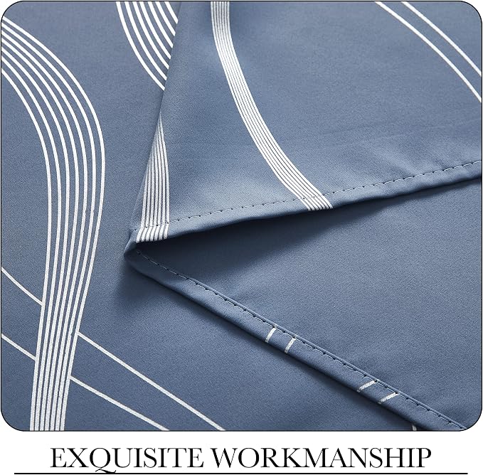 NICETOWN Kitchen Blackout Curtain Panels, Stone Blue, Window Treatment Thermal - Image 7