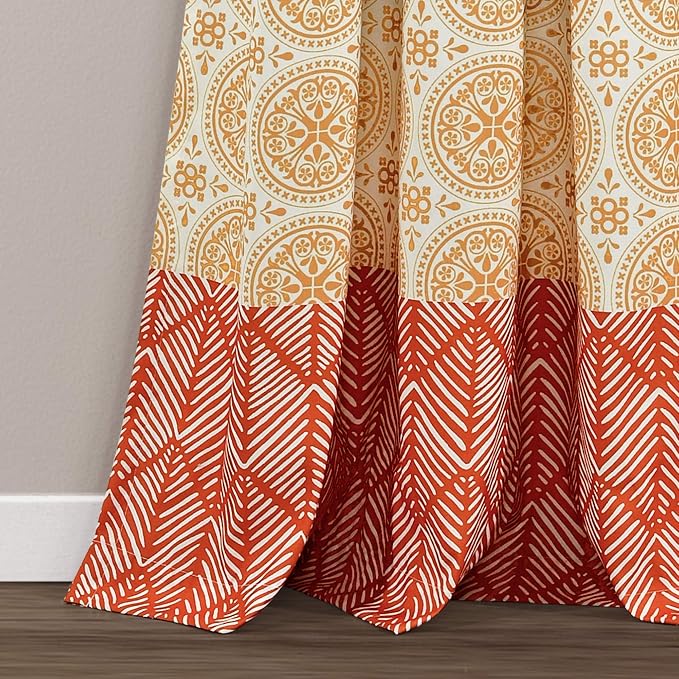 Lush Decor Bohemian Stripe Window Curtain Panels, Pair 52" W x 108" L Fuchsia & - Image 4