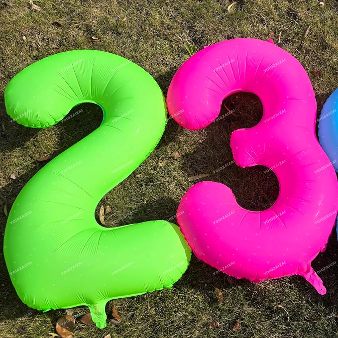 Pink Birthday Number 40 Balloons 40IN Fluorescent Pink 40 Foil Balloon | - Image 6