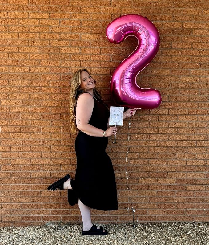 40 Inch Hot Pink Number 1 Balloon, 1st Birthday Party Decorations | 40 Inch Hot - Image 3