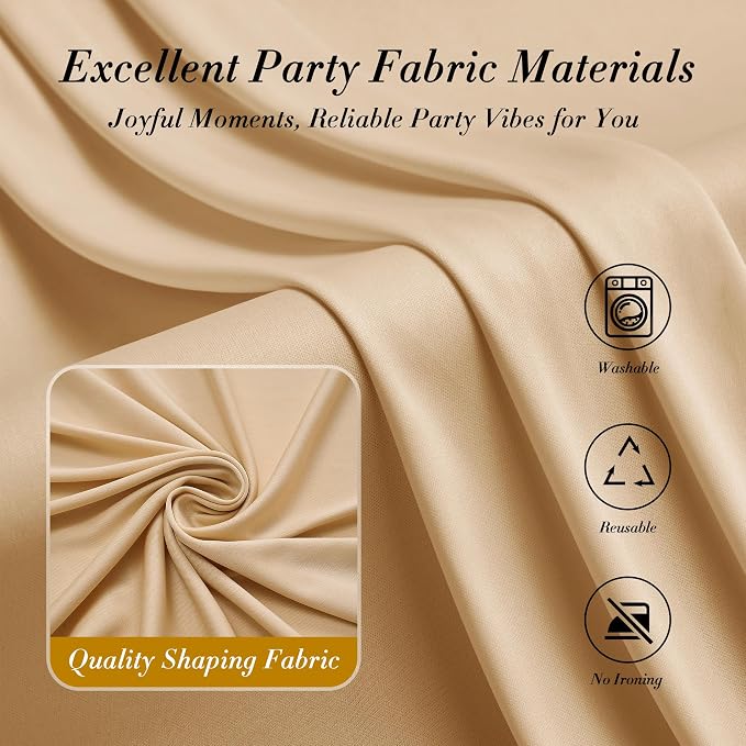 30 ft x 8 ft Thick Champagne Backdrop Curtain - Image 7