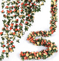 Artificial Flower Garland 8pcs 8.2ft Rose Vine Decor, Champagne Flower | by PONKING