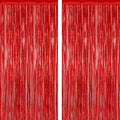 ZATAYE 2 Pack Red Foil Curtain Backdrop Birthday Party Decorations | Red by ZATAYE