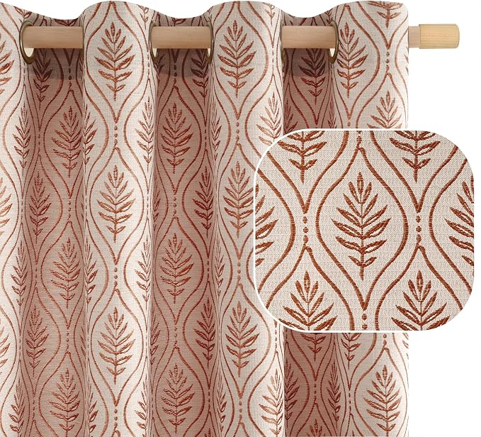 BGment Terracotta French Country Curtains 63 Inches Long by BGment
