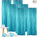 Hahuho Turquoise Sequin Backdrop Curtain, Party Decoration（6 Panels, 2FT x 8FT by Hahuho