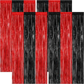 ZATAYE 4 Pack Black Red Halloween Foil Curtain Streamer Decorations | Black Red by ZATAYE