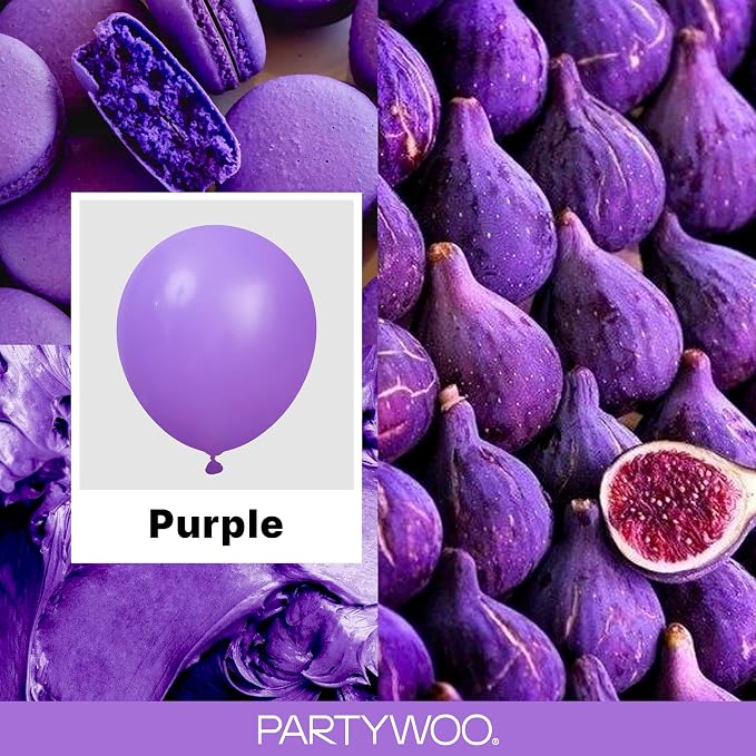 PartyWoo Purple Balloons 85pcs Different Sizes of 18 12 10 5 Inch | Balloons - Image 2