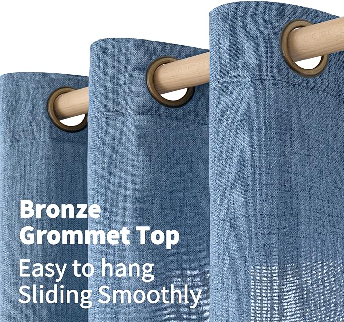 YoungsTex Blue Linen Curtains 54 Inches Length - Image 6