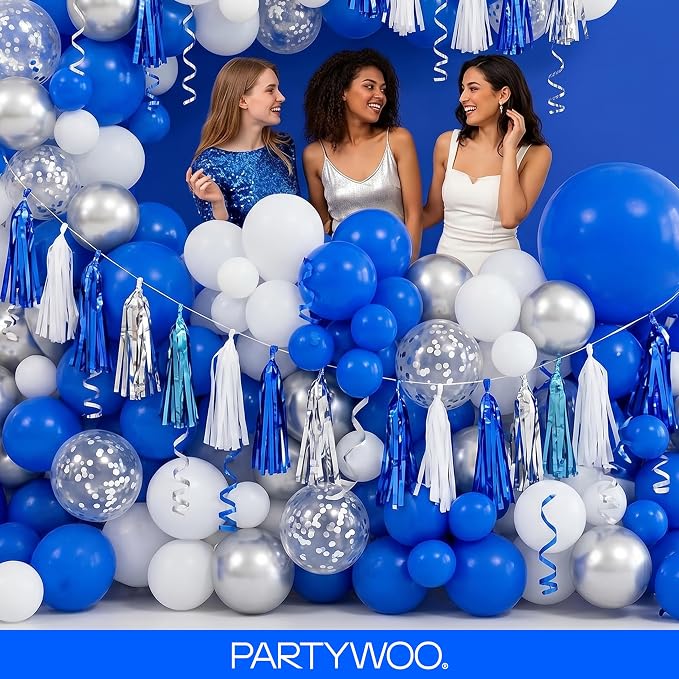 PartyWoo Royal Blue Balloons 100pcs Dark Blue Balloons Different Sizes | 36 18 - Image 6