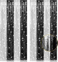 PIGETALE, 2 Pack 3.2 x 8.2 ft Black and Silver Foil Fringe Curtains Party by welcomePIGETALE