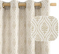 BGment Beige Leaf Jacquard Curtains by BGment