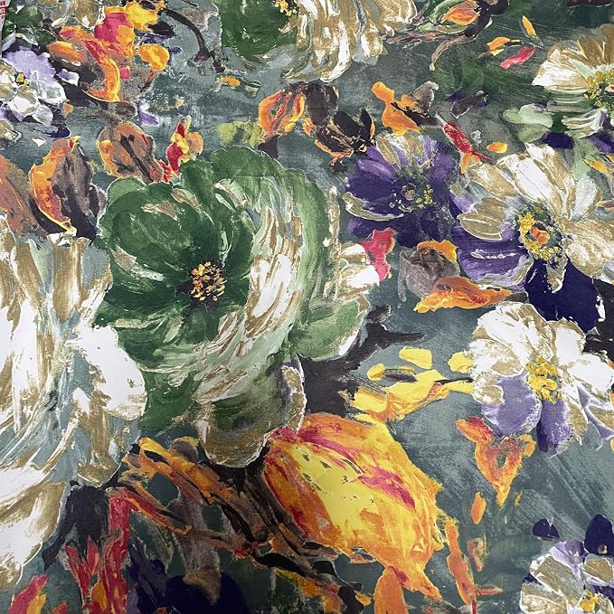 SUOUO Dark Green Vintage Floral Blackout Curtains - Image 5