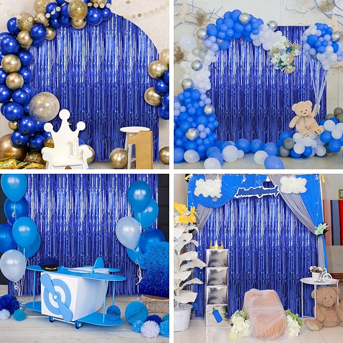 5 Pack 3.3 x 9.9 ft Dark Blue Fringe Backdrop Streamers Party Decorations | - Image 7