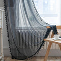 Sutuo Home Black Boho Curtain for Halloween Decor, Sheer Crochet Lace Handmade by SutuoHome