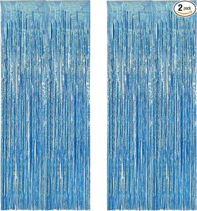 BRAVESHINE Light Blue Streamers Party Backdrop by BRAVESHINE