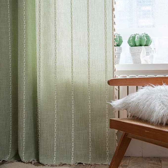 Sutuo Home Boho Curtain for Bedroom 84 Inch Length, Light Filtering Farmhouse - Image 3