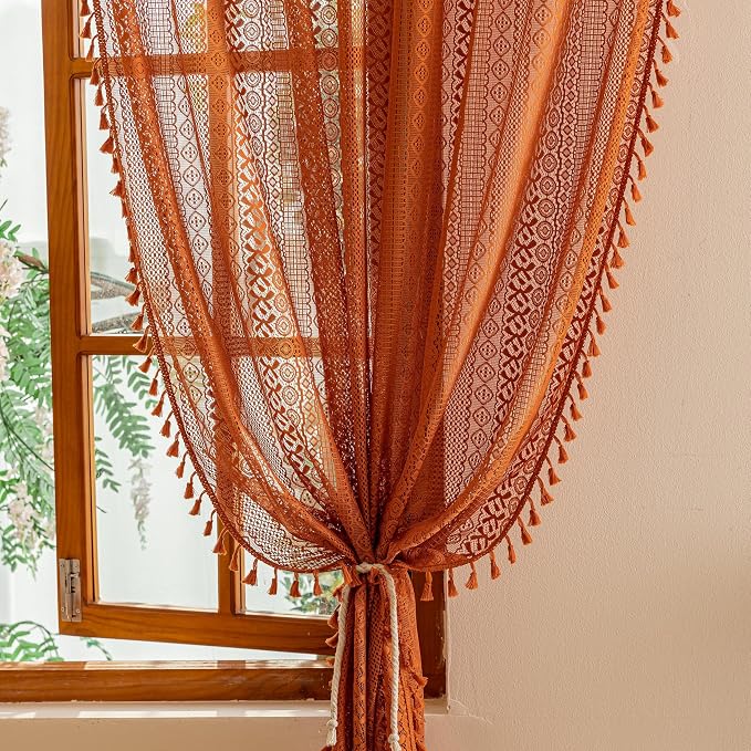 Sutuo Home Lace Boho Curtains 2 Panels - Image 9